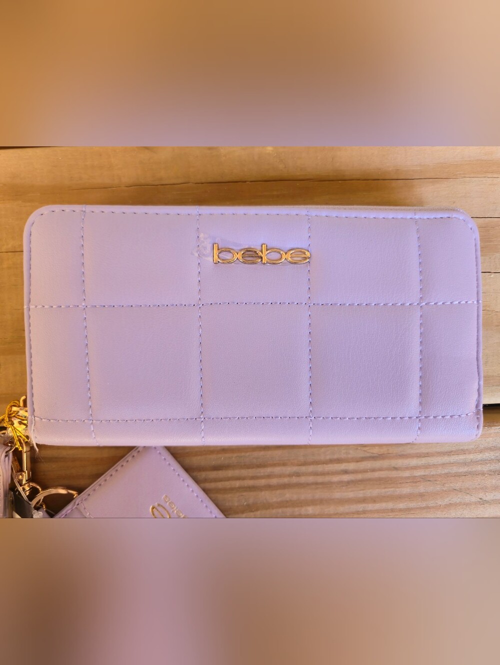 Bebe Lilac Wristlet/Wallet With Card Holder
